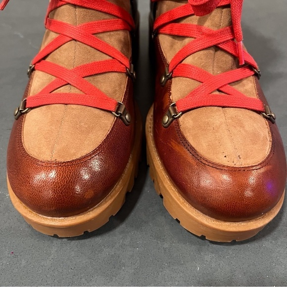 Nine West sz 10 chestnut Leather Orynne Ankle hiking Boot - Picture 8 of 16